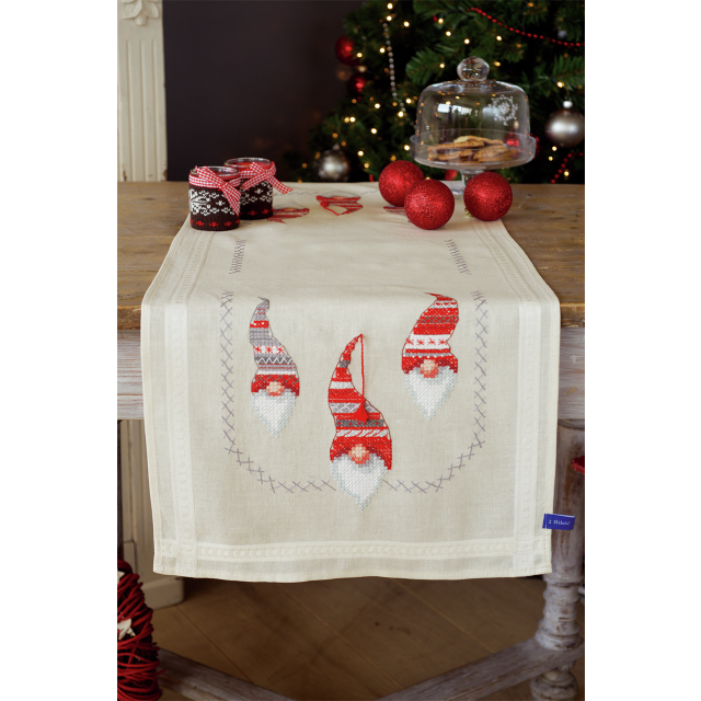 Buy Vervaco Christmas Elves Table Runner Embroidery Kit by World of Jewellery