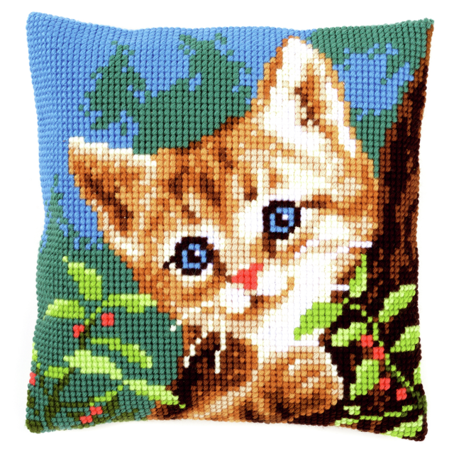 Buy Vervaco Cat on a Tree Cushion Cross Stitch Kit by World of Jewellery