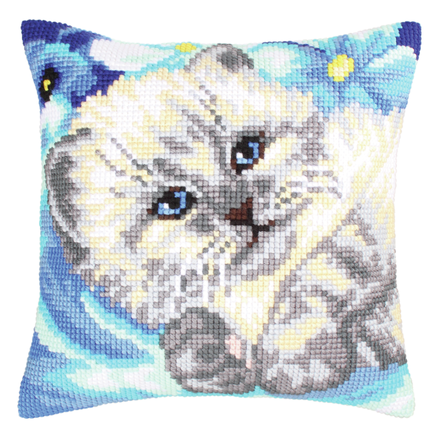 Buy Collection dArt Cute Kitten Cushion Cross Stitch Kit by World of Jewellery