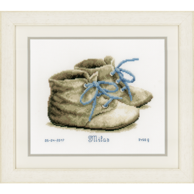 Buy Vervaco Birth Record Baby Shoes Cross Stitch Kit by World of Jewellery