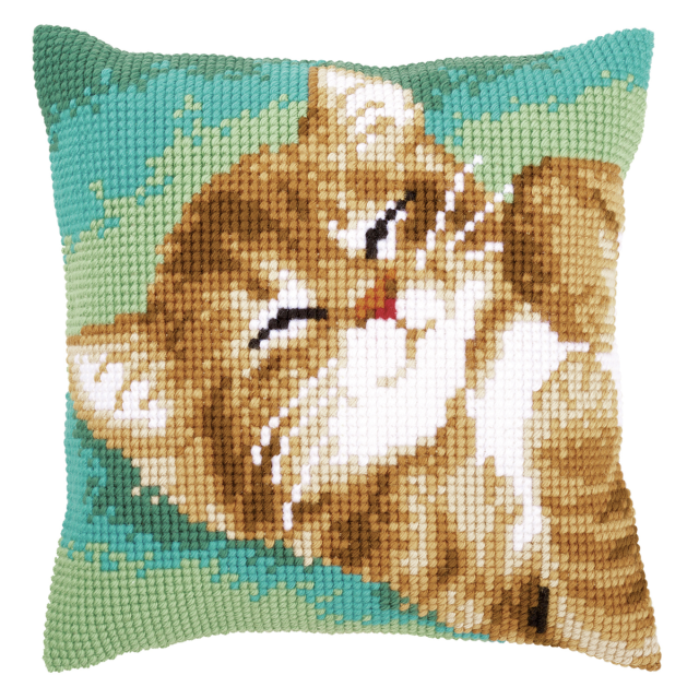 Buy Vervaco Cat Cushion Cross Stitch Kit by World of Jewellery