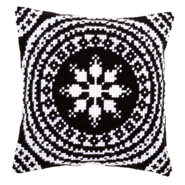 Buy Vervaco Black and White Cushion Cross Stitch Kit by World of Jewellery