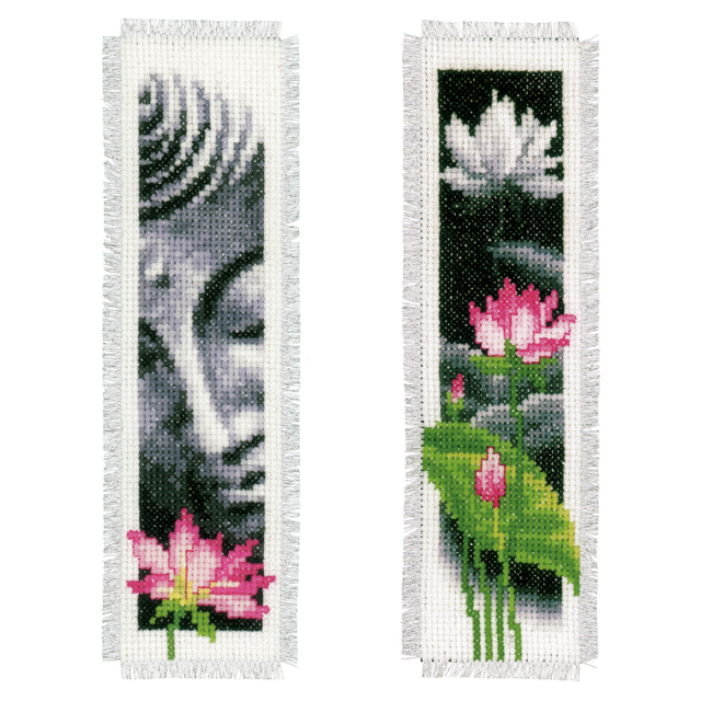 Buy Vervaco Set of 2 Lotus & Buddha Bookmarks Cross Stitch Kit by World of Jewellery