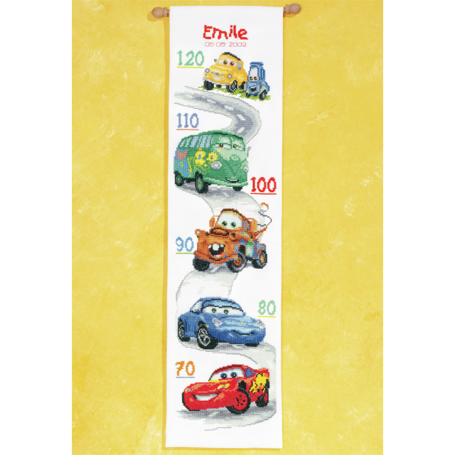 Buy Vervaco Cars Height Chart Cross Stitch Kit by World of Jewellery