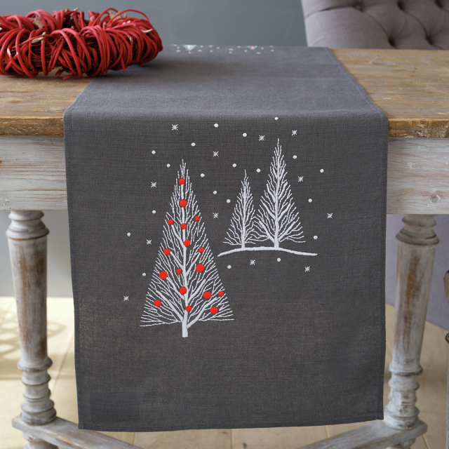 Buy Vervaco Christmas Trees Table Runner Embroidery Kit by World of Jewellery