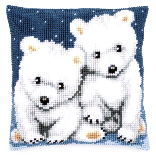 Buy Vervaco Polar Bears Cushion Cross Stitch Kit by World of Jewellery