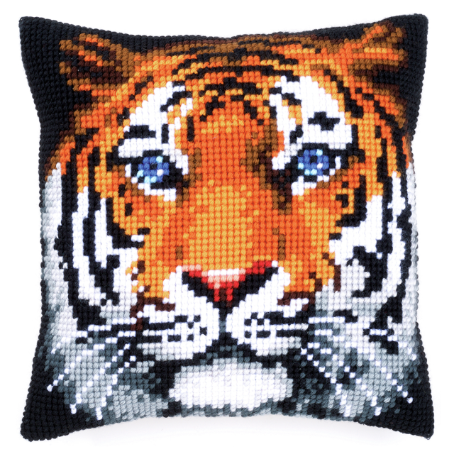 Buy Vervaco Tiger Cushion Cross Stitch Kit by World of Jewellery