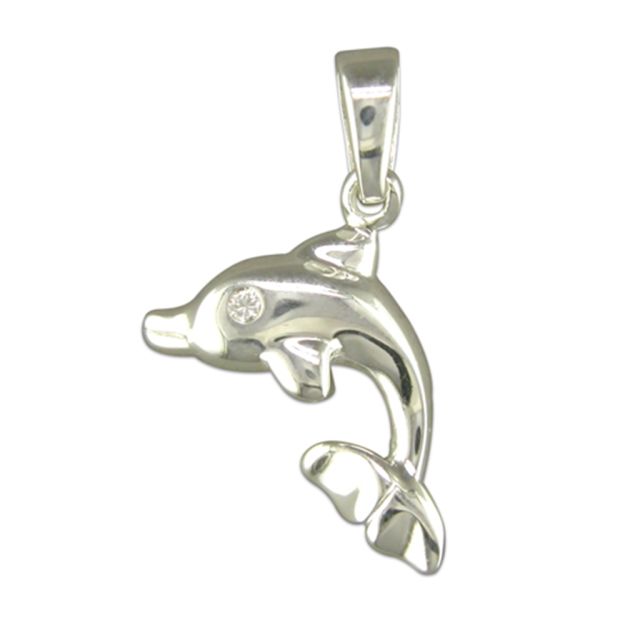 Buy Sterling Silver Dolphin Pendant by World of Jewellery