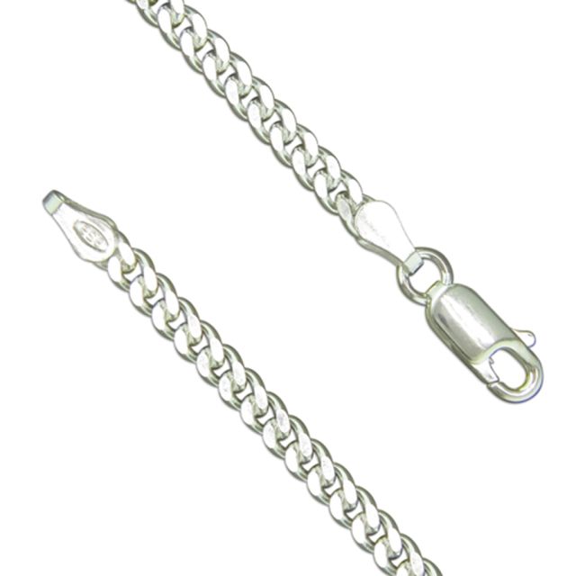 Buy Mens 24 Inch Sterling Silver Curb Chain by World of Jewellery