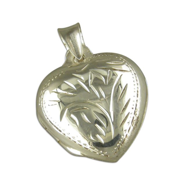 Buy Sterling Silver Medium Domed Heart Locket by World of Jewellery