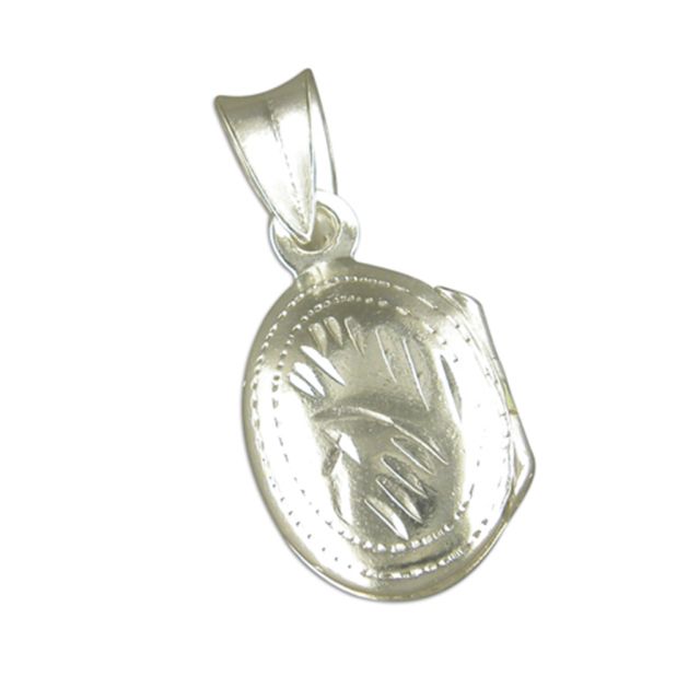 Buy Sterling Silver Medium Engraved Oval Locket by World of Jewellery