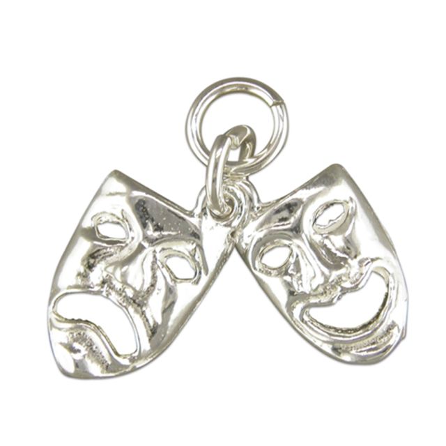 Buy Sterling Silver Theatre Masks Pendant by World of Jewellery