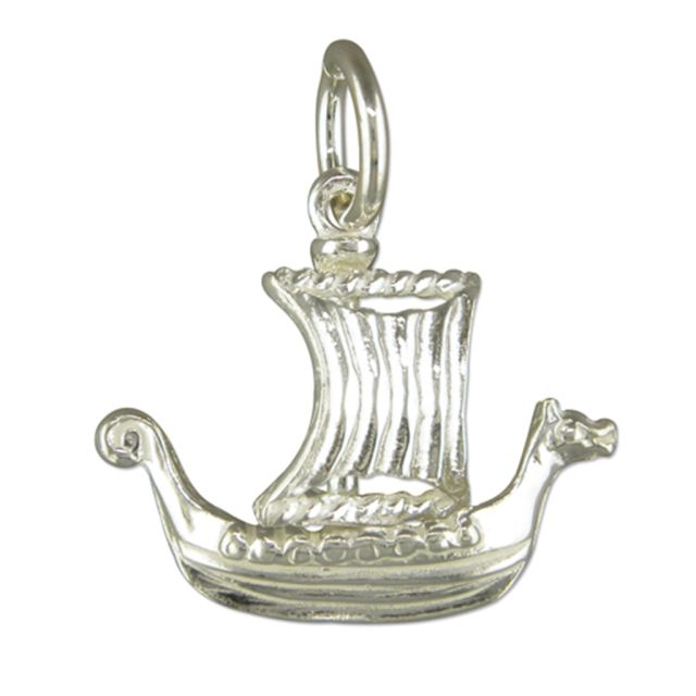 Buy Sterling Silver Viking Ship Pendant by World of Jewellery