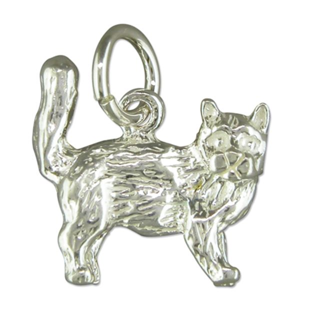 Buy Sterling Silver Cat Pendant by World of Jewellery