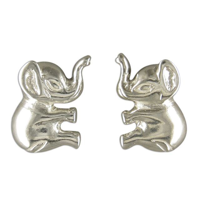 Buy Sterling Silver Elephant Stud Earrings by World of Jewellery