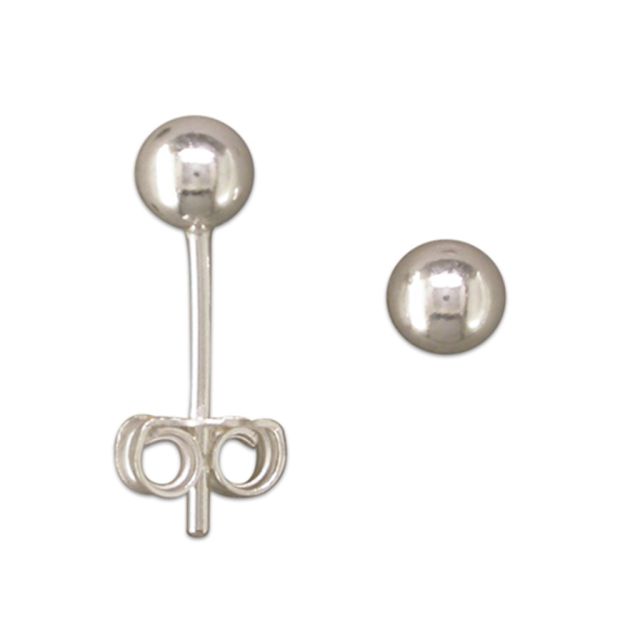 Buy Sterling Silver 5MM Ball Stud Earrings by World of Jewellery