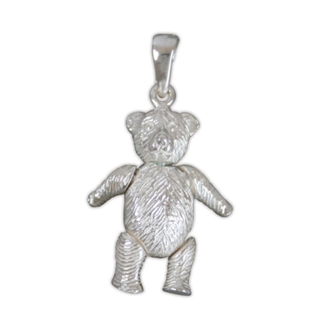 Buy Sterling Silver Medium Teddy Bear Pendant by World of Jewellery