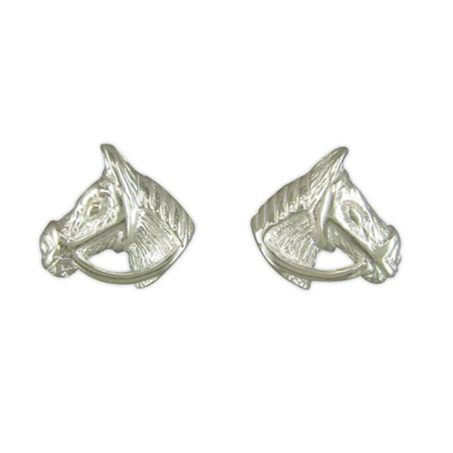 Buy Sterling Silver Horse Head Stud Earrings by World of Jewellery