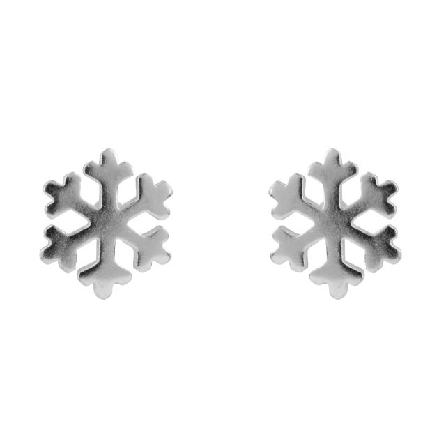 Buy Sterling Silver Snowflake Stud Earrings by World of Jewellery