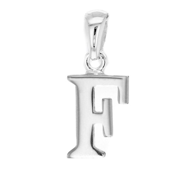 Buy Children's Solid Sterling Silver Letter F Initial Pendant On A Curb Necklace by World of Jewellery