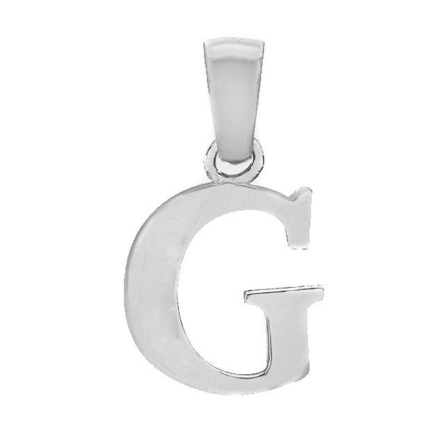 Buy Children's Solid Sterling Silver Letter G Initial Pendant On A Curb Necklace by World of Jewellery