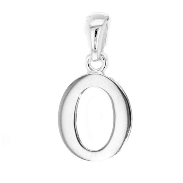 Buy Children's Solid Sterling Silver Letter O Initial Pendant On A Curb Necklace by World of Jewellery