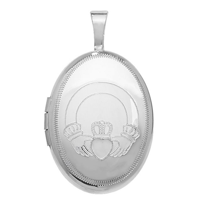 Buy Sterling Silver Oval Claddagh Locket by World of Jewellery