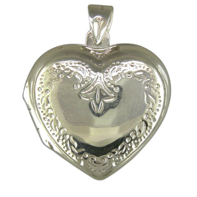 Buy Sterling Silver Engraved Heart Locket by World of Jewellery