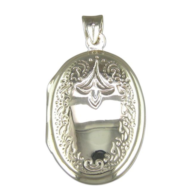 Buy Sterling Silver Engraved Oval Locket by World of Jewellery