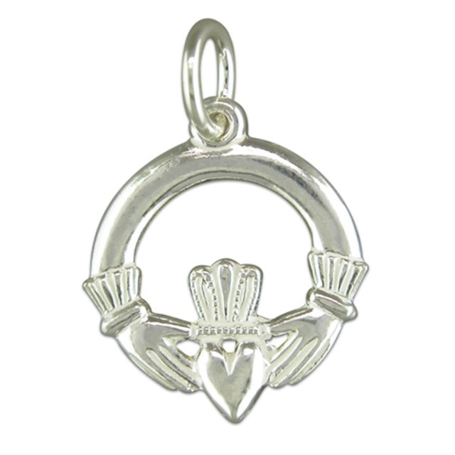 Buy Sterling Silver Claddagh Pendant by World of Jewellery