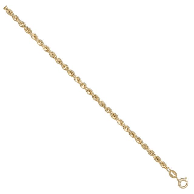 Buy Mens 9ct Gold 3mm Rope Chain Necklace 16 - 30 Inch by World of Jewellery