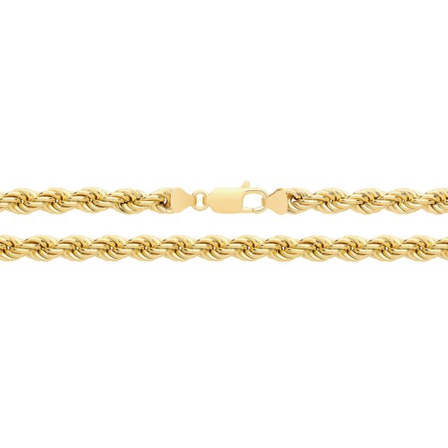 Buy 9ct Gold 6mm Rope Chain Necklace 16 - 30 Inch by World of Jewellery