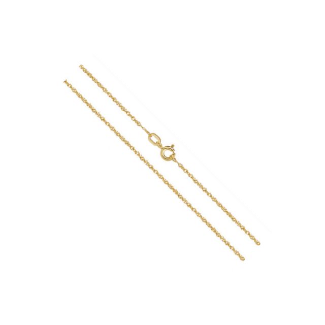 Buy Boys 9ct Gold Diamond Cut 1mm Chain Necklace 16 - 20 Inch by World of Jewellery