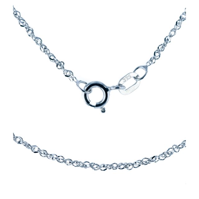 Buy Boys 9ct White Gold Diamond Cut 1mm Chain Necklace 16 - 20 Inch by World of Jewellery