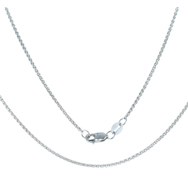 Buy Boys 9ct White Gold 1mm Spiga Wheat Chain Necklace 16 - 20 Inch by World of Jewellery