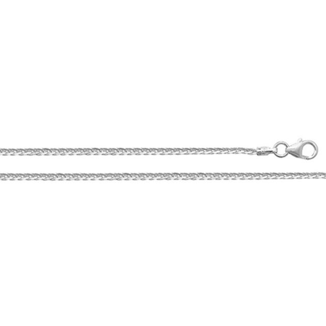 Buy Boys 9ct White Gold 2mm Spiga Wheat Chain Necklace 16 - 24 Inch by World of Jewellery