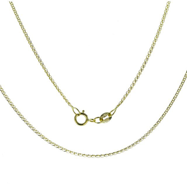 Buy 9ct Gold 1mm Diamond Cut Single Link Wheat Spiga Chain Necklace 16 - 20 Inch by World of Jewellery