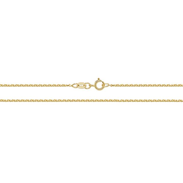 Buy 9ct Gold Diamond Cut Single Link Wheat Spiga 1mm Chain Necklace 16 - 20 Inch by World of Jewellery