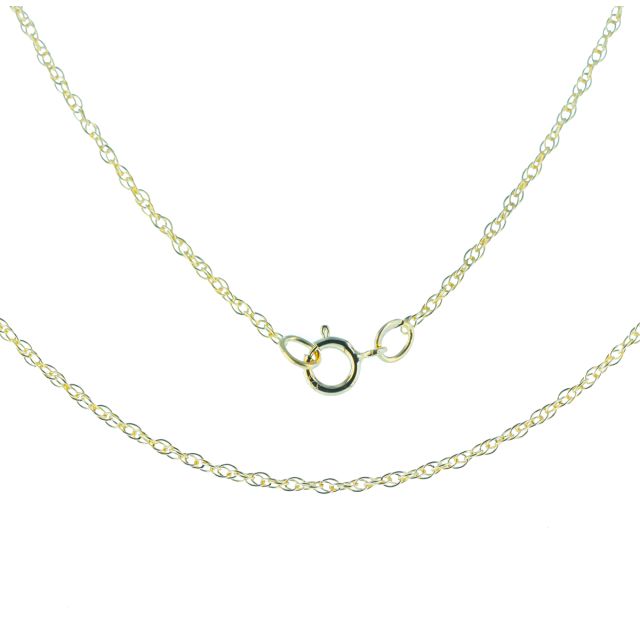 Buy 9ct Gold 1mm Prince of Wales Rope Chain Necklace 16 - 20 Inch by World of Jewellery