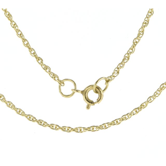Buy Mens 9ct Gold Prince of Wales Rope 1mm Chain Necklace 16 - 24 Inch by World of Jewellery