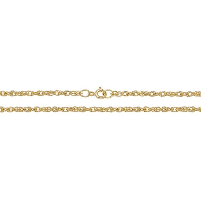 Buy Mens 9ct Gold 2mm Prince of Wales Rope Chain Necklace 18 - 24 Inch by World of Jewellery
