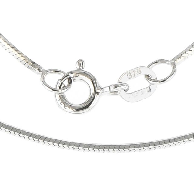 Buy 9ct White Gold Diamond Cut 1mm Snake Chain Necklace 16 - 18 Inch by World of Jewellery