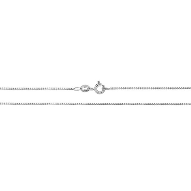 Buy Girls 9ct White Gold 1mm Box Chain Necklace 16 - 20 Inch by World of Jewellery