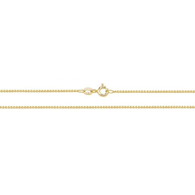 Buy 9ct Gold Box 1mm Chain Necklace 16 - 20 Inch by World of Jewellery