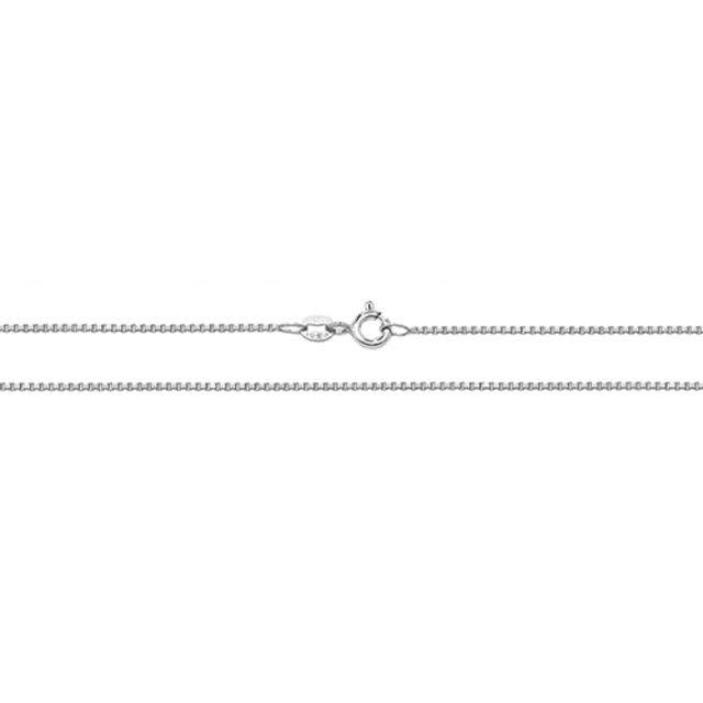 Buy 9ct White Gold Box 1mm Chain Necklace 16 - 20 Inch by World of Jewellery