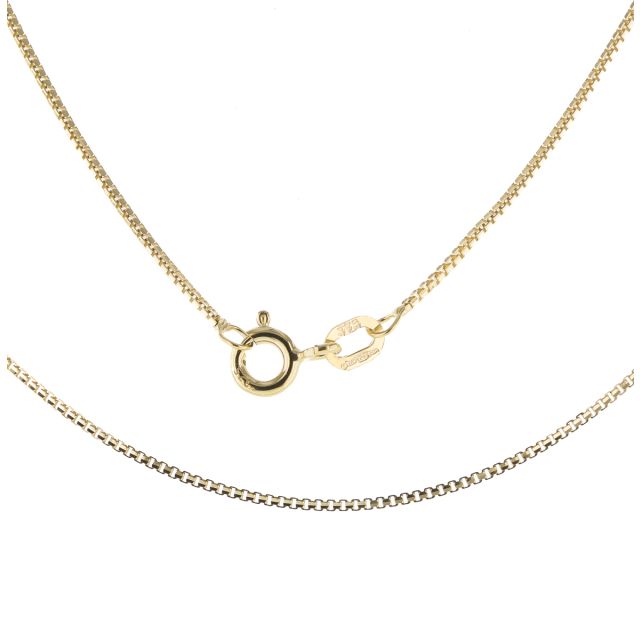 Buy 9ct Gold Fine Box Chain Necklace 16 - 20 Inch by World of Jewellery
