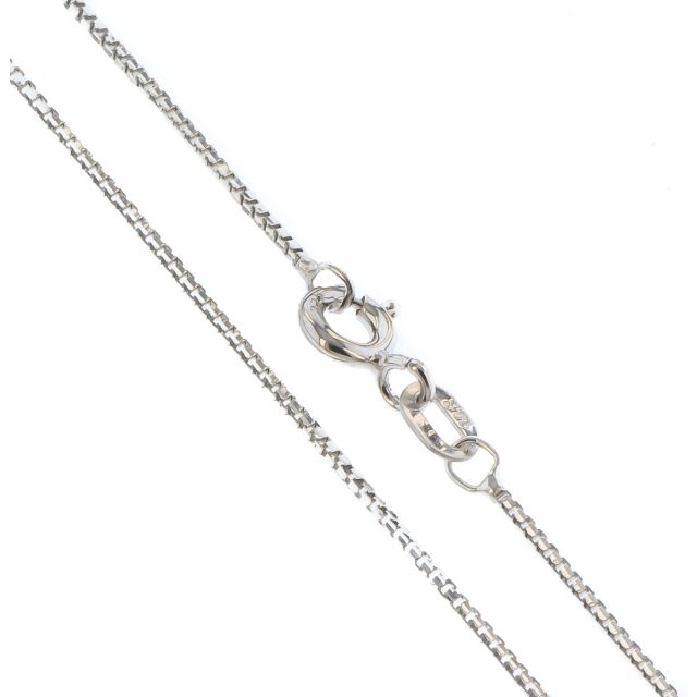 Buy 9ct White Gold Fine Box Chain Necklace 16 - 20 Inch by World of Jewellery