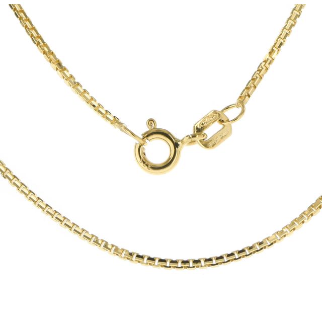Buy Mens 9ct Gold Box Chain Necklace 1mm 16 - 24 Inch by World of Jewellery
