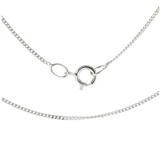Buy Girls 9ct White Gold Fine Close Curb Chain Necklace 16 - 18 Inch by World of Jewellery