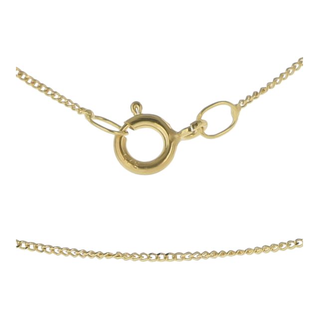 Buy Girls 9ct Gold Close Fine Curb Chain Necklace 16 - 18 Inch by World of Jewellery